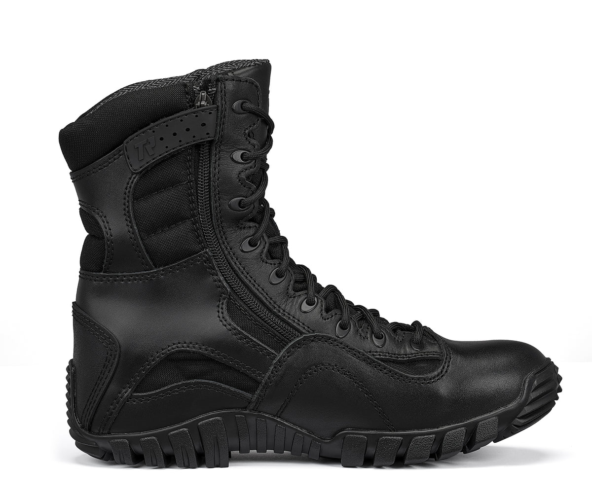 Belleville, Men's, 8", KHYBER, TR960ZWP, Waterproof Lightweight Side-Zip Tactical Boot, Black, 4, Regular, TR960ZWP 040R