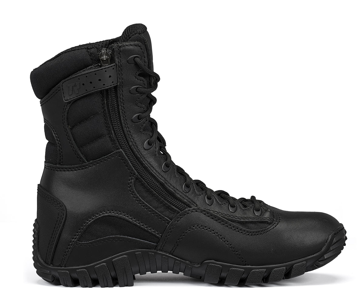 Belleville, Men's, 8", KHYBER, TR960Z, Hot Weather Lightweight Side-Zip Tactical Boot, Black, 4, Regular, TR960Z 040R