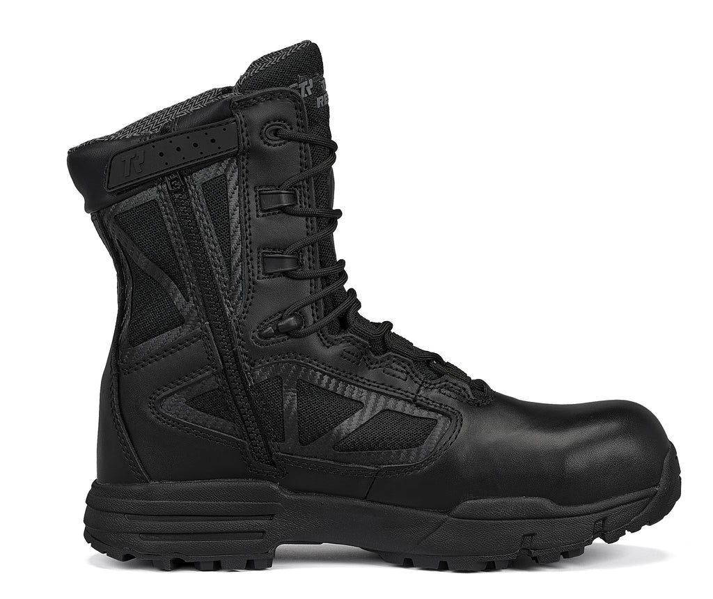 Belleville, Men's, 8", CHROME, TR998ZWPCT, Waterproof Composite Safety Toe Side-Zip Boot, Black, 4, Regular, TR998ZWPCT 040R
