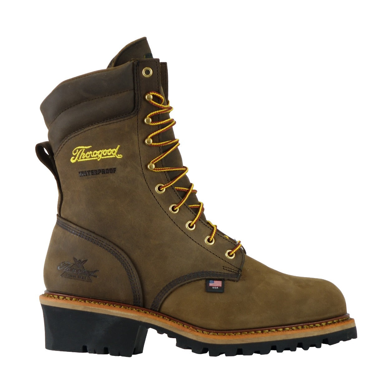 THOROGOOD 9" LOGGER STEEL TOE WATERPROOF USA-MADE WORK BOOTS 804-3555