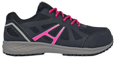 Hoss WOMEN'S Athletic Express Black Fuchsia Work Shoes 24533