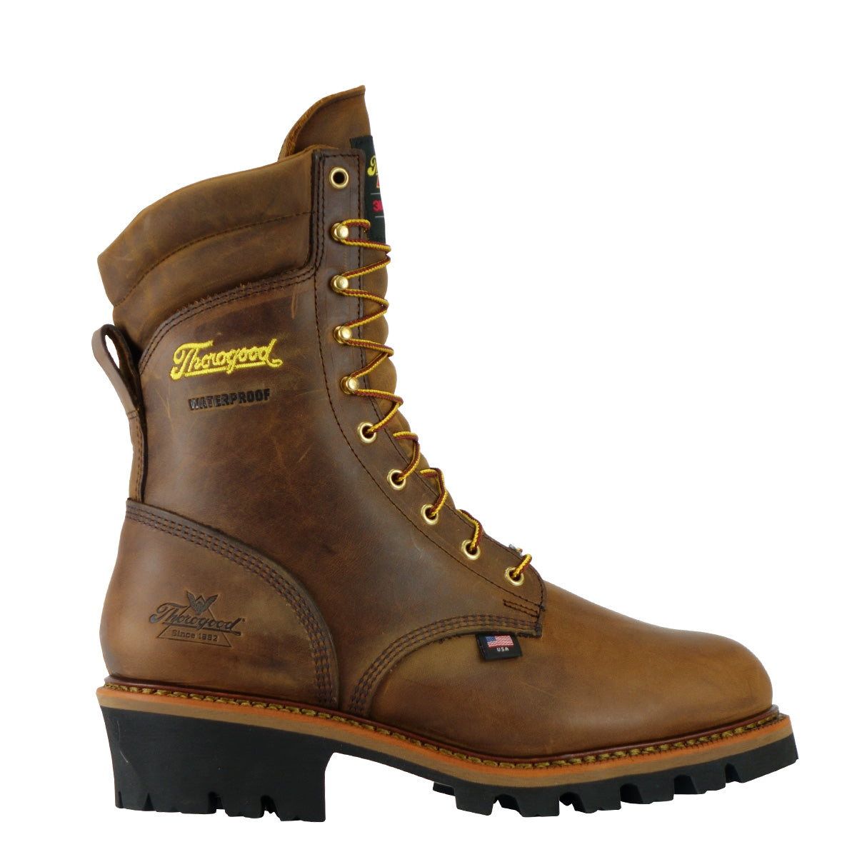 THOROGOOD USA LOGGER SERIES 9″ BROWN TRAIL CRAZYHORSE 400G INSULATED – WATERPROOF BOOTS 804-3554