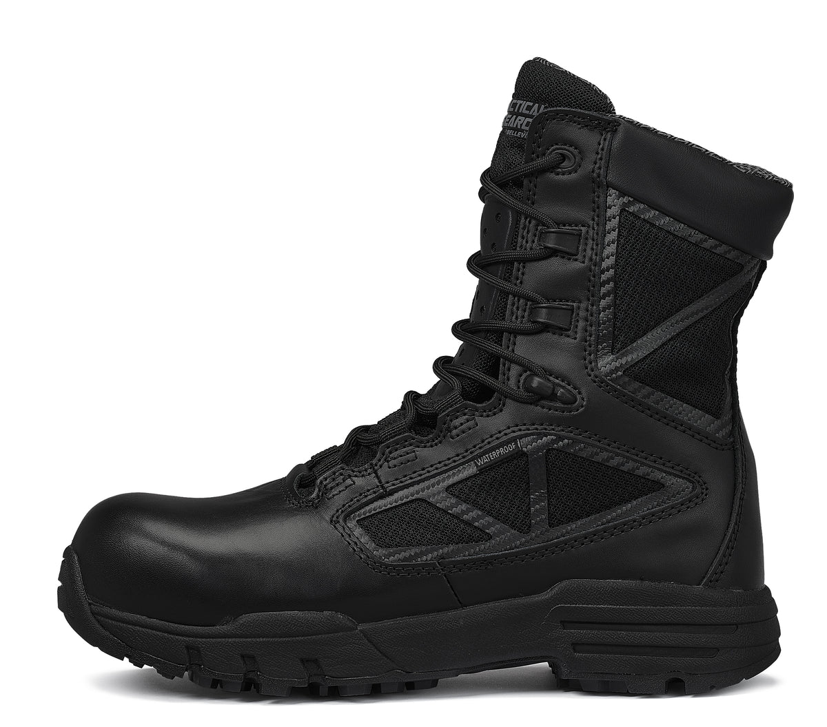 Belleville, Men's, 8", CHROME, TR998ZWPCT, Waterproof Composite Safety Toe Side-Zip Boot, Black, 4, Regular, TR998ZWPCT 040R