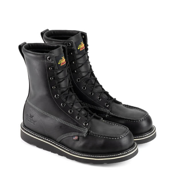 Thorogood American Heritage Midnight Series 8″ Black Moc Safety Toe Boots 804-6208
