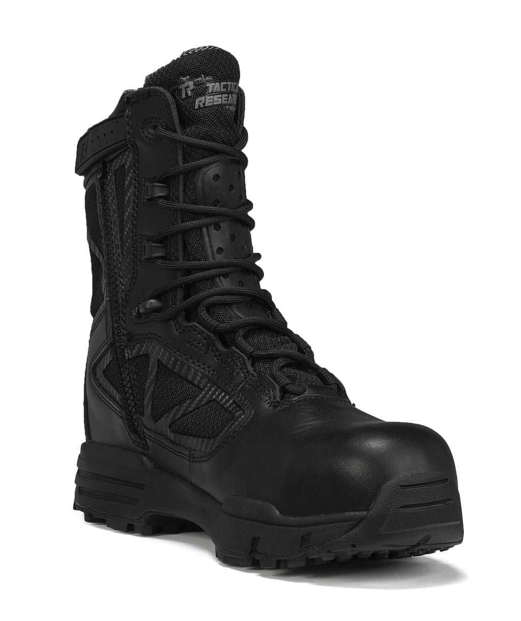 Belleville, Men's, 8", CHROME, TR998ZWPCT, Waterproof Composite Safety Toe Side-Zip Boot, Black, 4, Regular, TR998ZWPCT 040R
