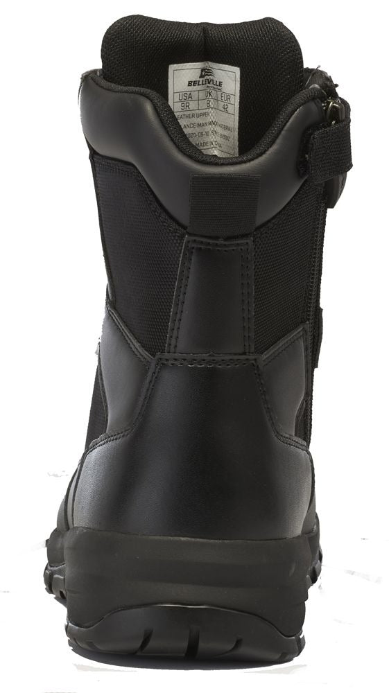 Belleville, Men's, 8", SPEAR POINT, BV918ZWP, Lightweight Side-Zip Waterproof Tactical Boot, Black, 4, Regular, BV918ZWP 040R