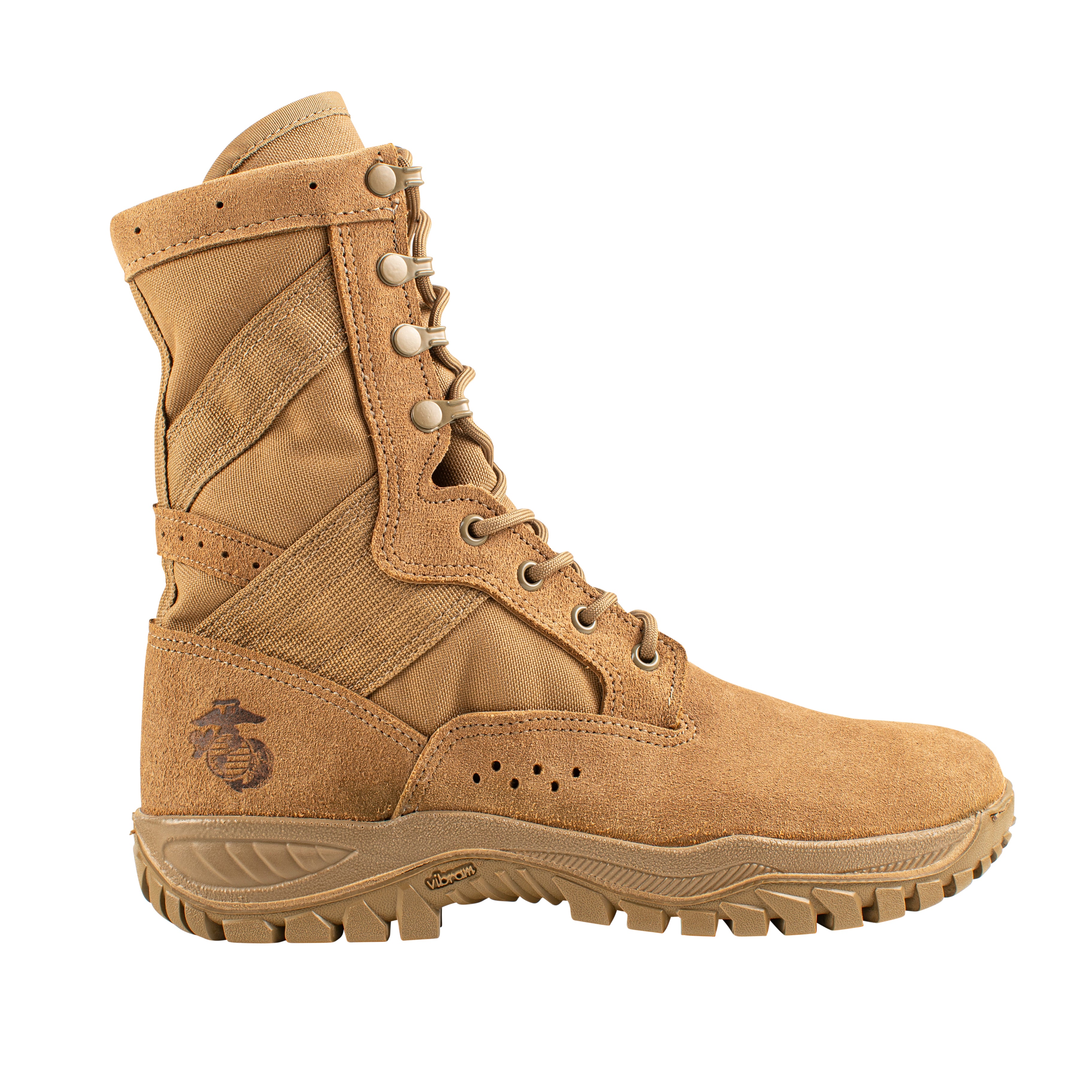 Belleville, Men's, 8", 520MOTO, USMC Ultra Light Assault Boot Boot, EGA, Coyote, Regular, 4, 520MOTO 040R