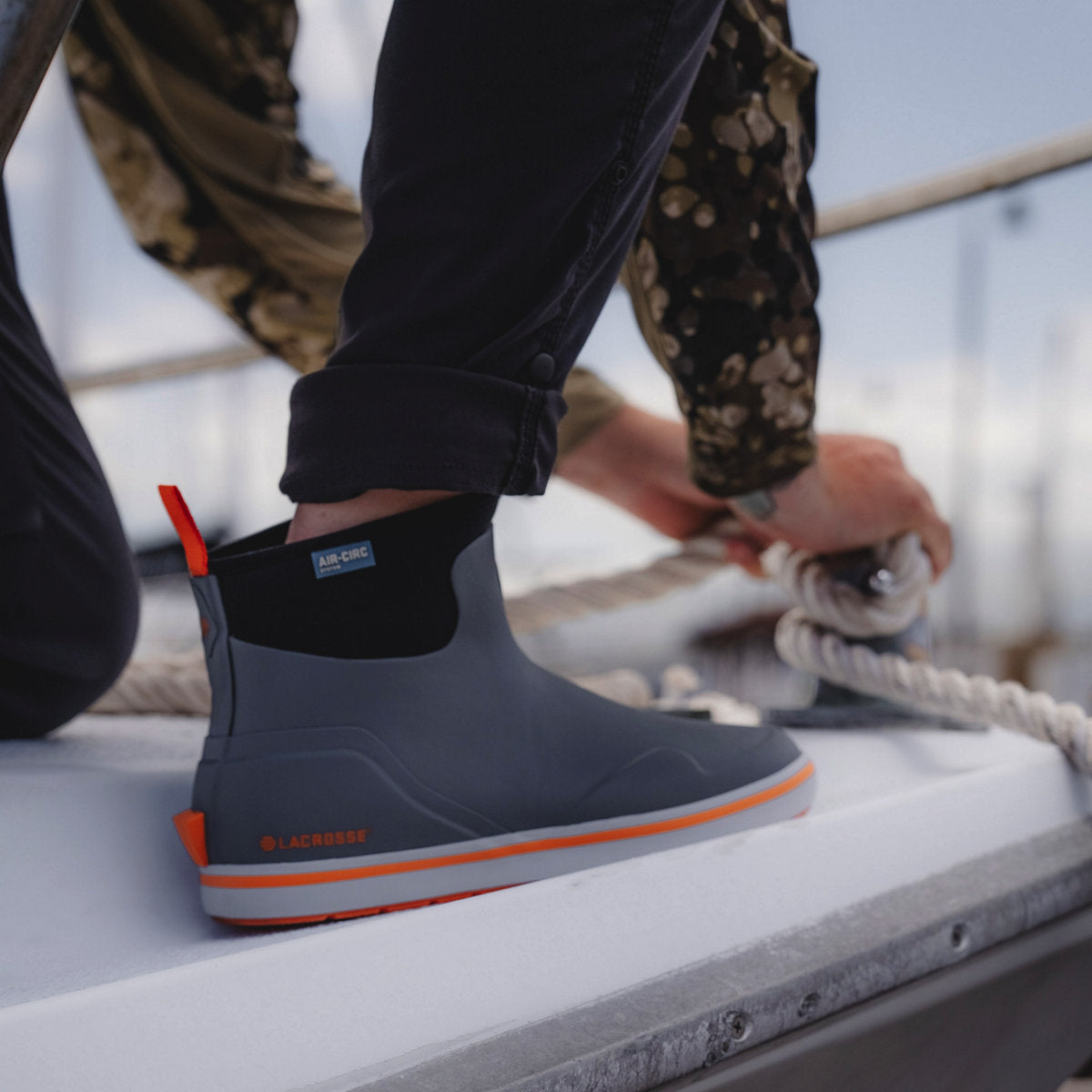 Men's Alpha Deck Boot 6" Gray/Orange
