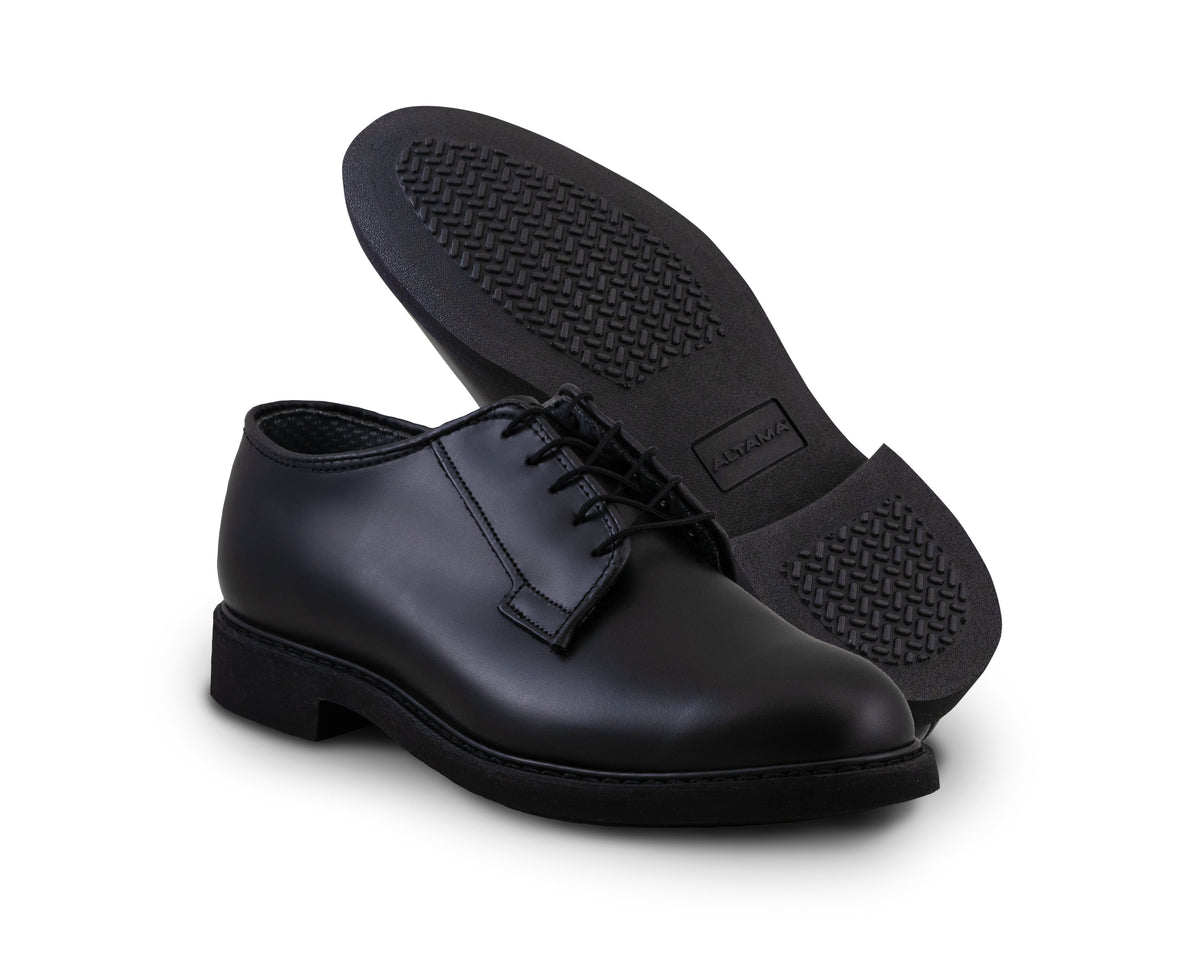 ALTAMA USN BLACK LEATHER OXFORD SHOES / BLACK 629001