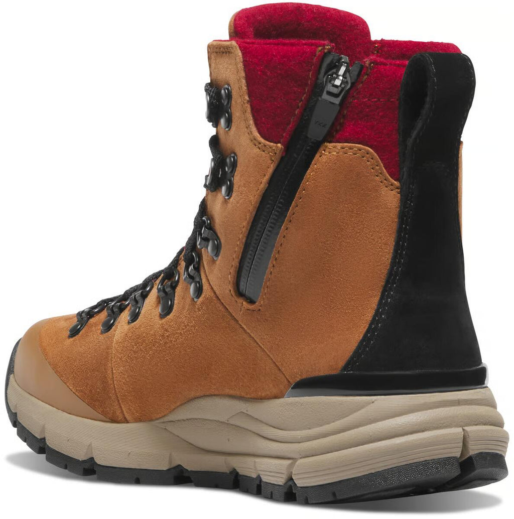 Women's Arctic 600 Side-Zip 7" Brown/Red Felt 200G