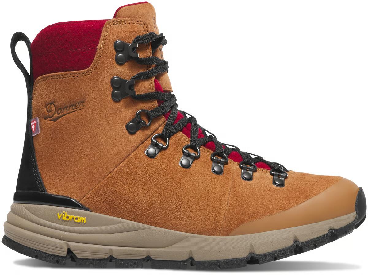 Women's Arctic 600 Side-Zip 7" Brown/Red Felt 200G