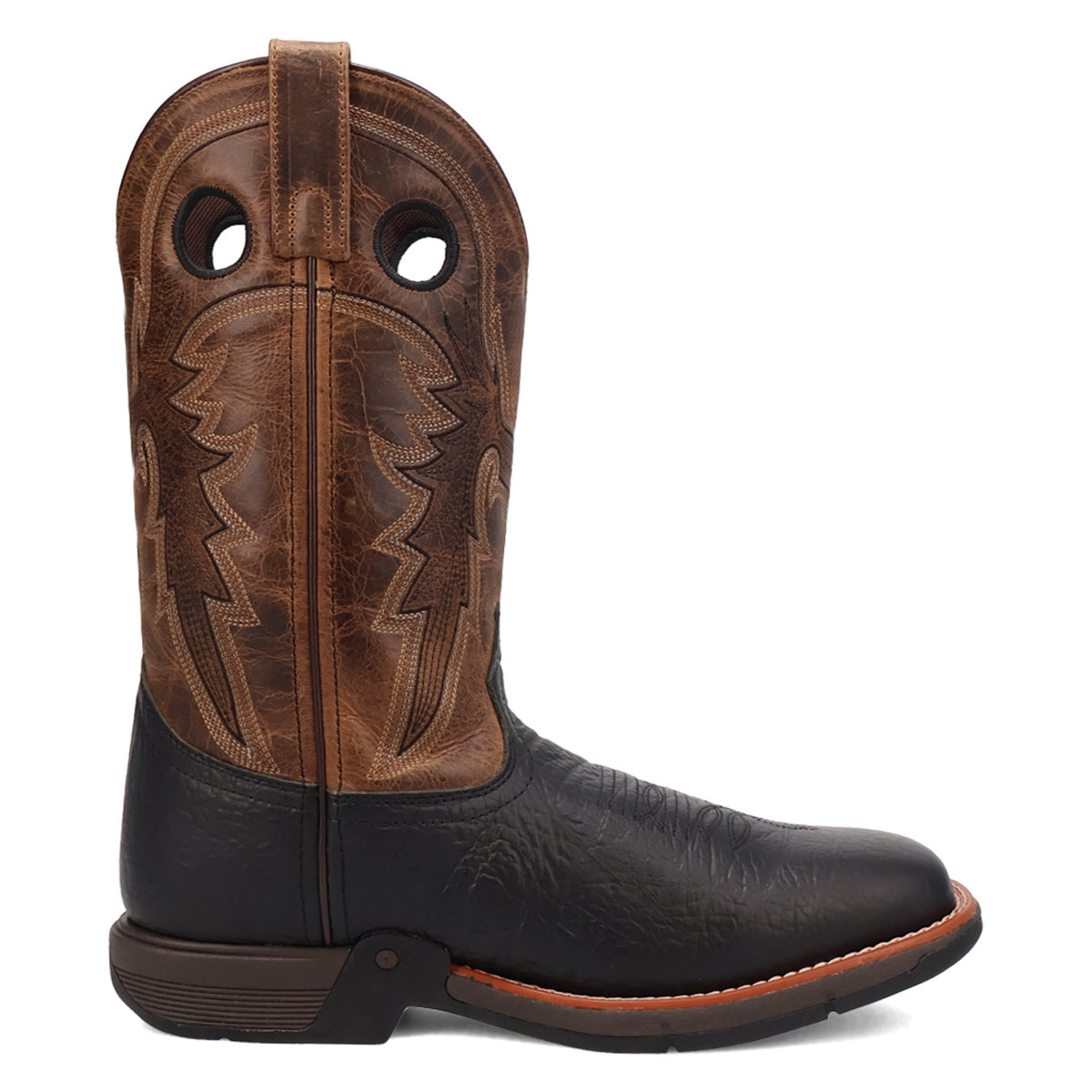 LAREDO  ALLOY LEATHER  BLACK/TAN MEN'S LEATHER BOOTS 8030