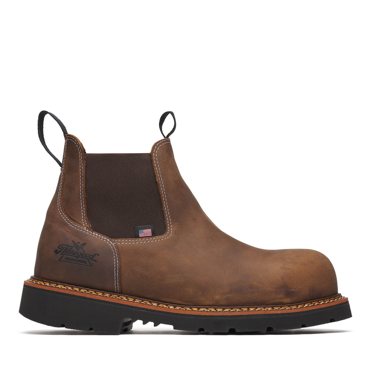 THOROGOOD AMERICAN HERITAGE CHELSEA CRAZY HORSE NANO ROUND TOE BOOTS 804-4109