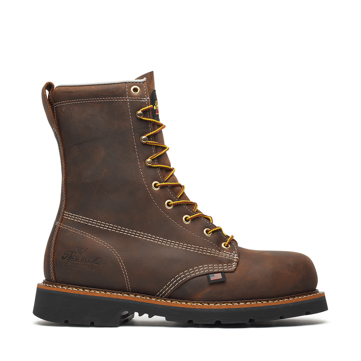 Thorogood American Heritage 8″ Crazy Horse Steel Toe Black Boots 804-4211