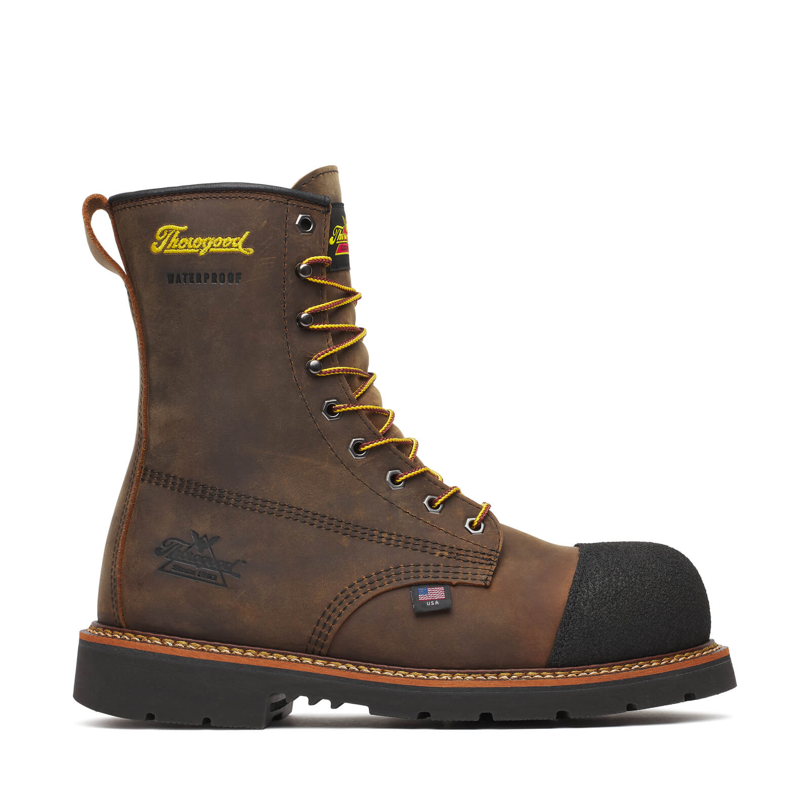 Thorogood Hammerhead 8″ Crazy Horse Nano Toe Black MAXWEAR 90 Boot 804-4237