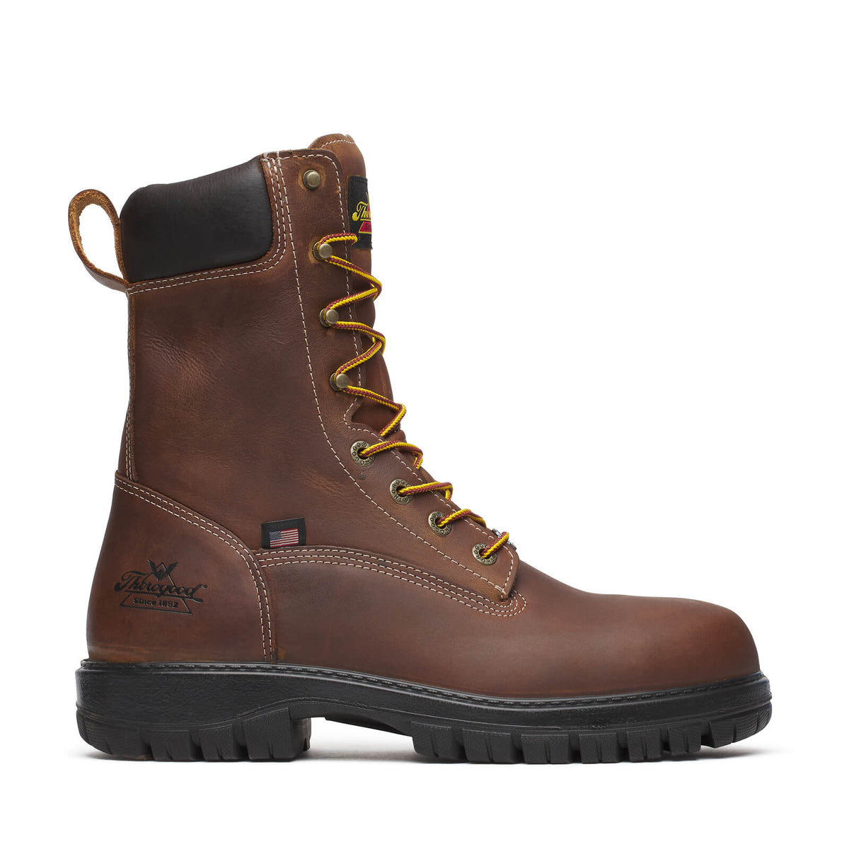 THOROGOOD GENESIS SERIES 8″ BOURBON NANO ROUND TOE BOOTS 804-4251