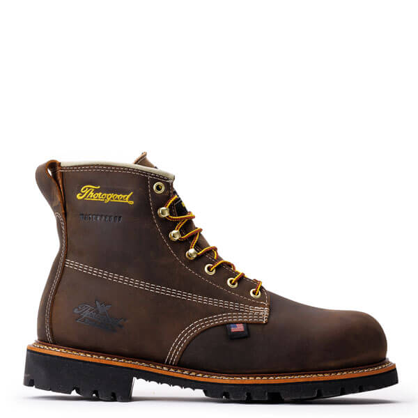 Thorogood American Legacy Waterproof 400G Insulated 6" Crazyhorse Nano Safety Toe Work Boots 804-4514