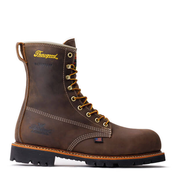 Thorogood American Legacy Waterproof 400G Insulated 8" Crazyhorse Nano Safety Toe Boots 804-4520