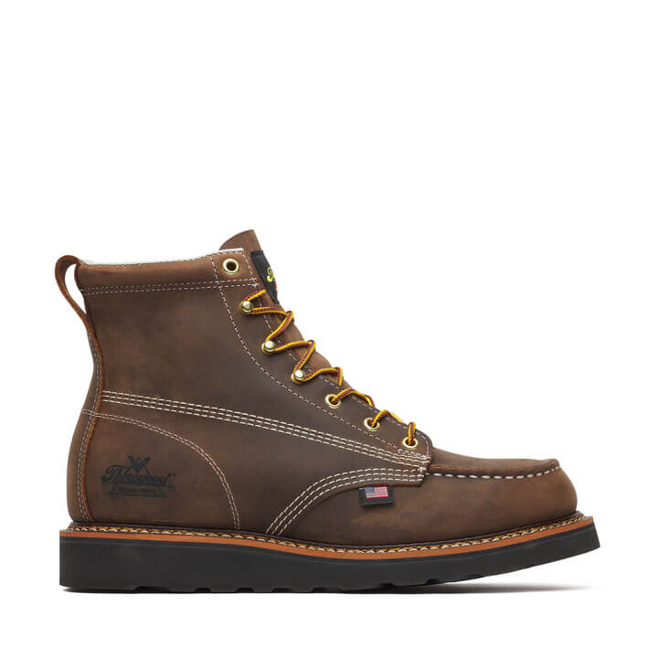 Thorogood American Heritage 6″ Crazy Horse Black Heel Moc Toe Boot 814-4135