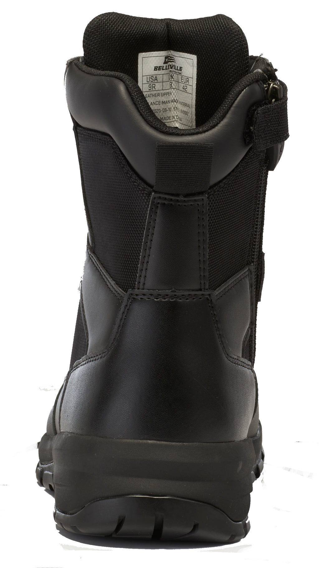 Belleville, Men's, 8", SPEAR POINT, BV918ZWPCT, Waterproof Composite Safety Toe Side-Zip Tactical Boot, Black, 4, Regular, BV918ZWPCT 040R