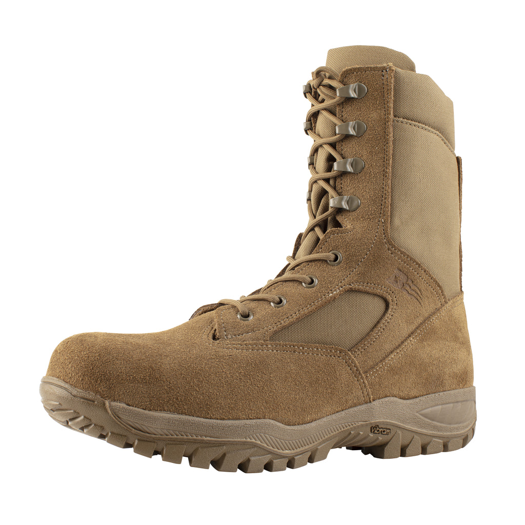 Belleville, Men's, 8", FLYWEIGHT, C312ZCT, Hot Weather Side-Zip Composite Safety Toe Boot, Coyote, 4, Regular, C312ZCT 040R
