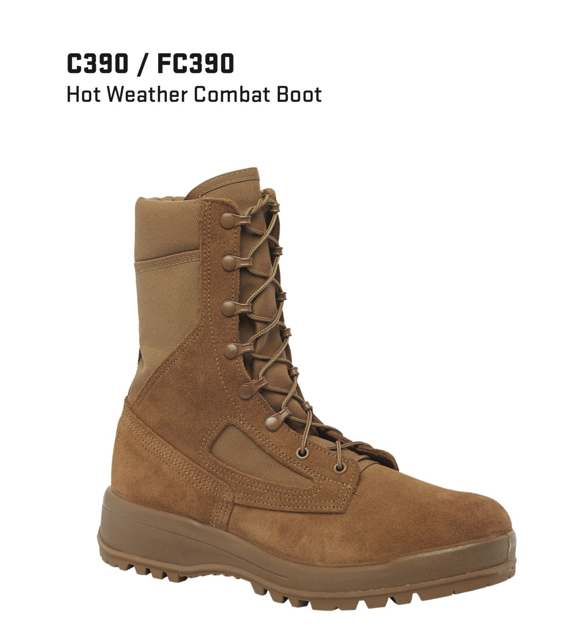 Belleville, Men's, 8", C390, Hot Weather Combat Boot, Coyote, 2, Regular, C390 020R