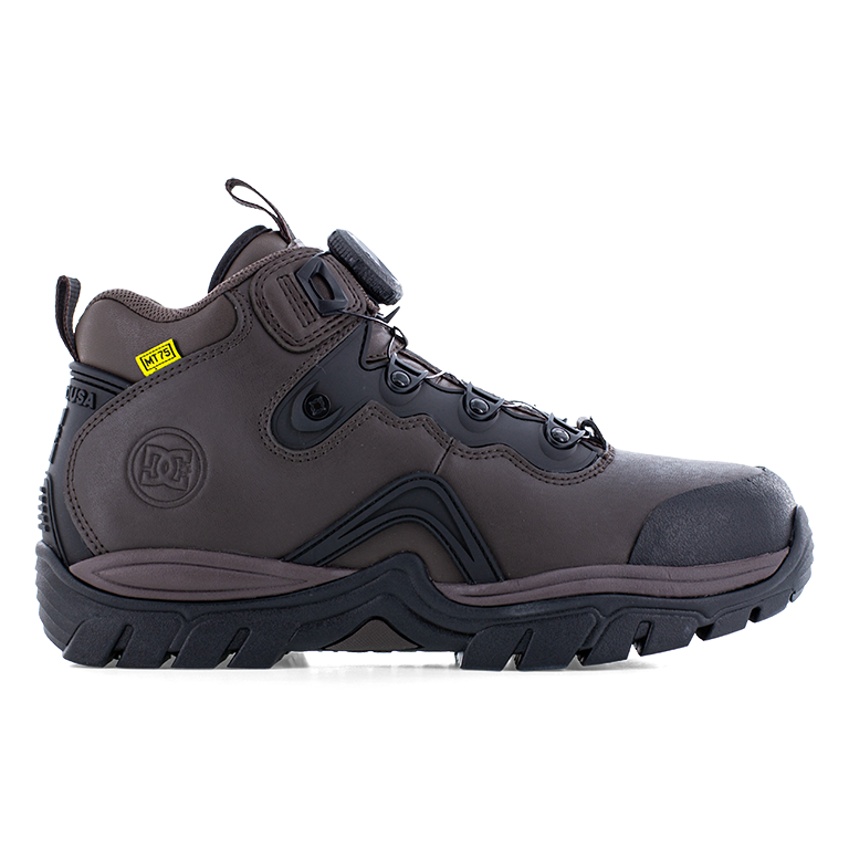 DC NAVIGATOR WORK MEN'S BROWN/BLACK HIGH TOP BOA® FIT SYSTEM BOOTS DC60703