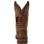 Rebel™ by Durango® Brown Distressed Flag Embroidery Western Boot