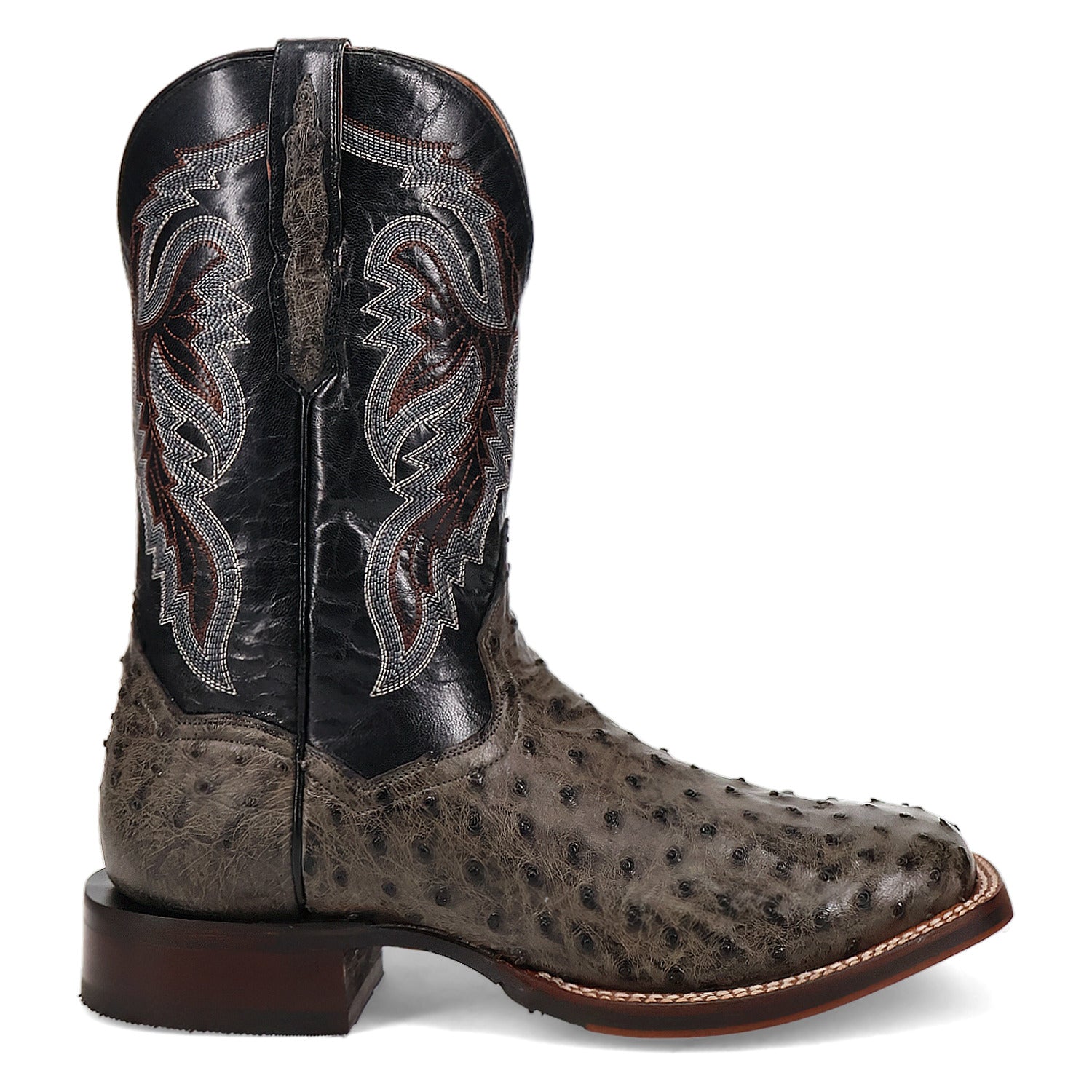 Dan Post Alamosa Full Quill Ostrich Grey/black MEN'S Cowboy Boots DP5013