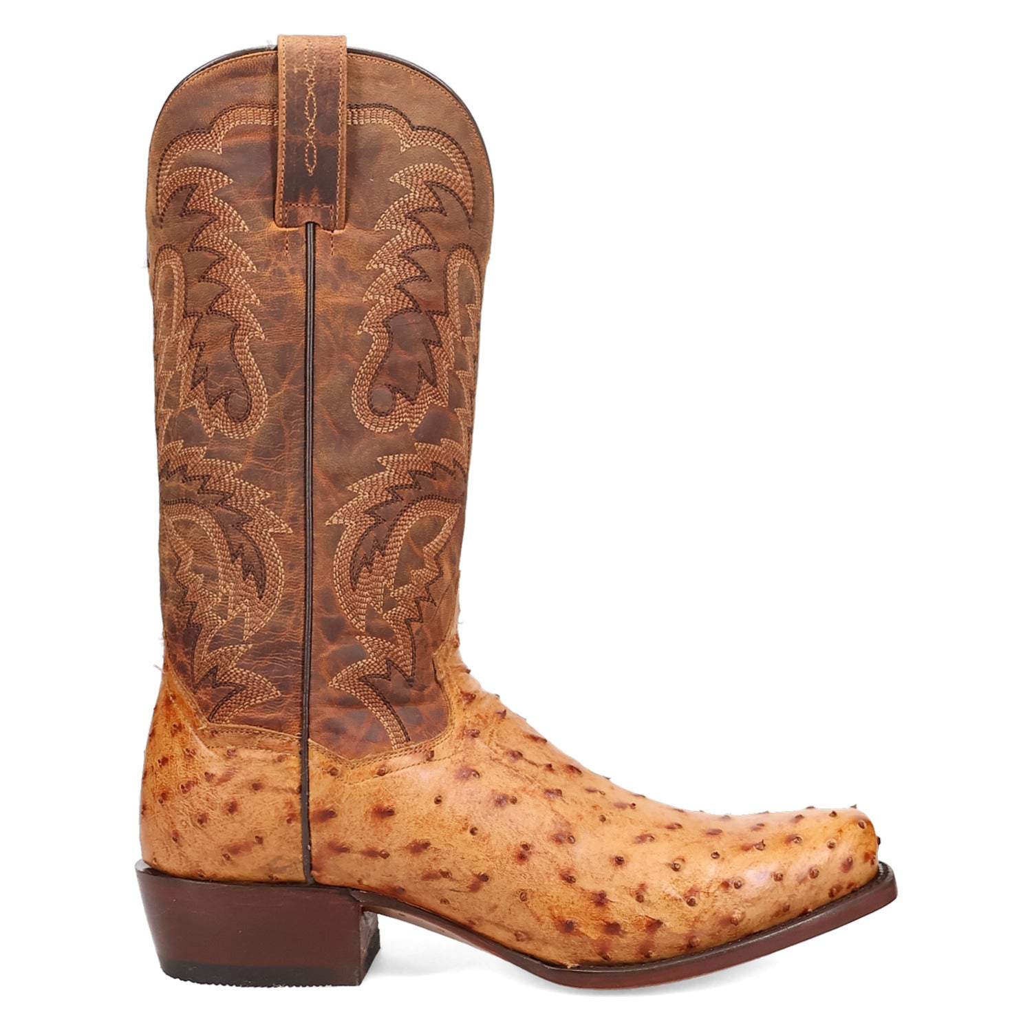 Dan Post Marco Full Quill Ostrich Saddle MEN'S Cowboy Boots DP7064