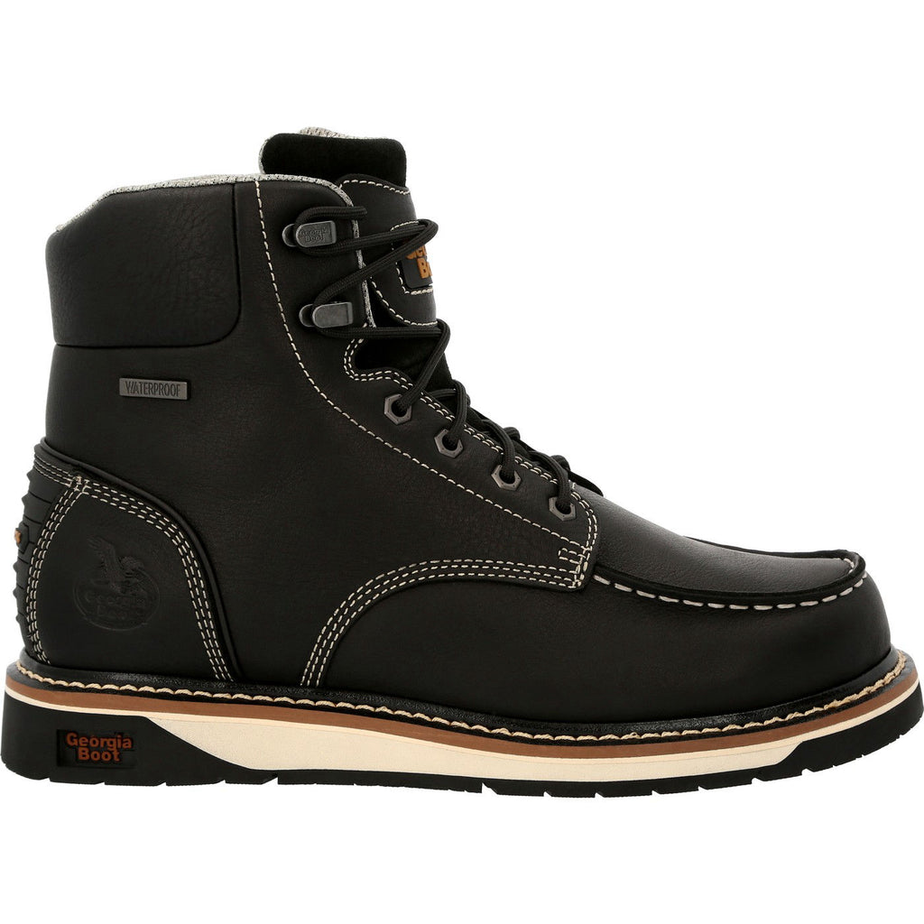 Georgia Boot AMP LT Wedge Waterproof Moc-Toe Black Work Boot