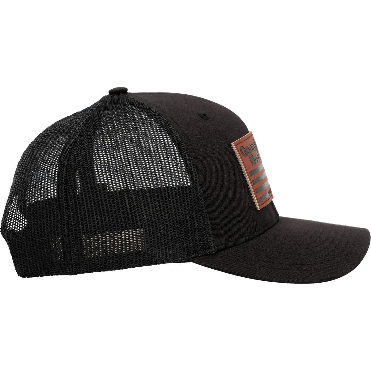 Georgia Boot Unisex Black Leather Patch Trucker Hat