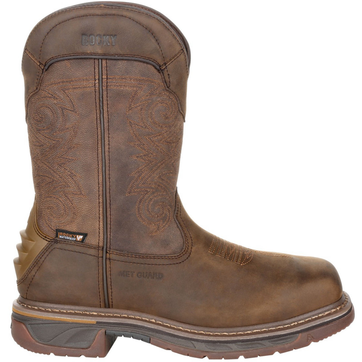 Rocky Square Toe Internal Met Guard Western Boot with TPU Heel Counter