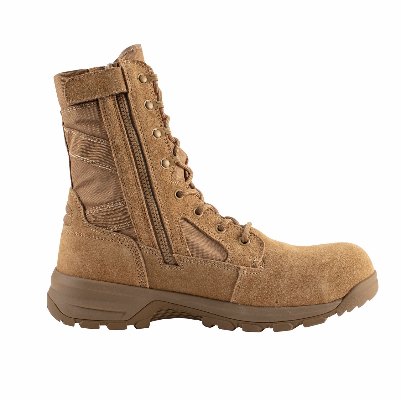 Belleville , Men's, 8", SPEAR POINT, BV508ZCT, Hot Weather Lightweight Side-Zip Composite Safety Toe Boot, Coyote, 4, Regular, BV508ZCT 040R