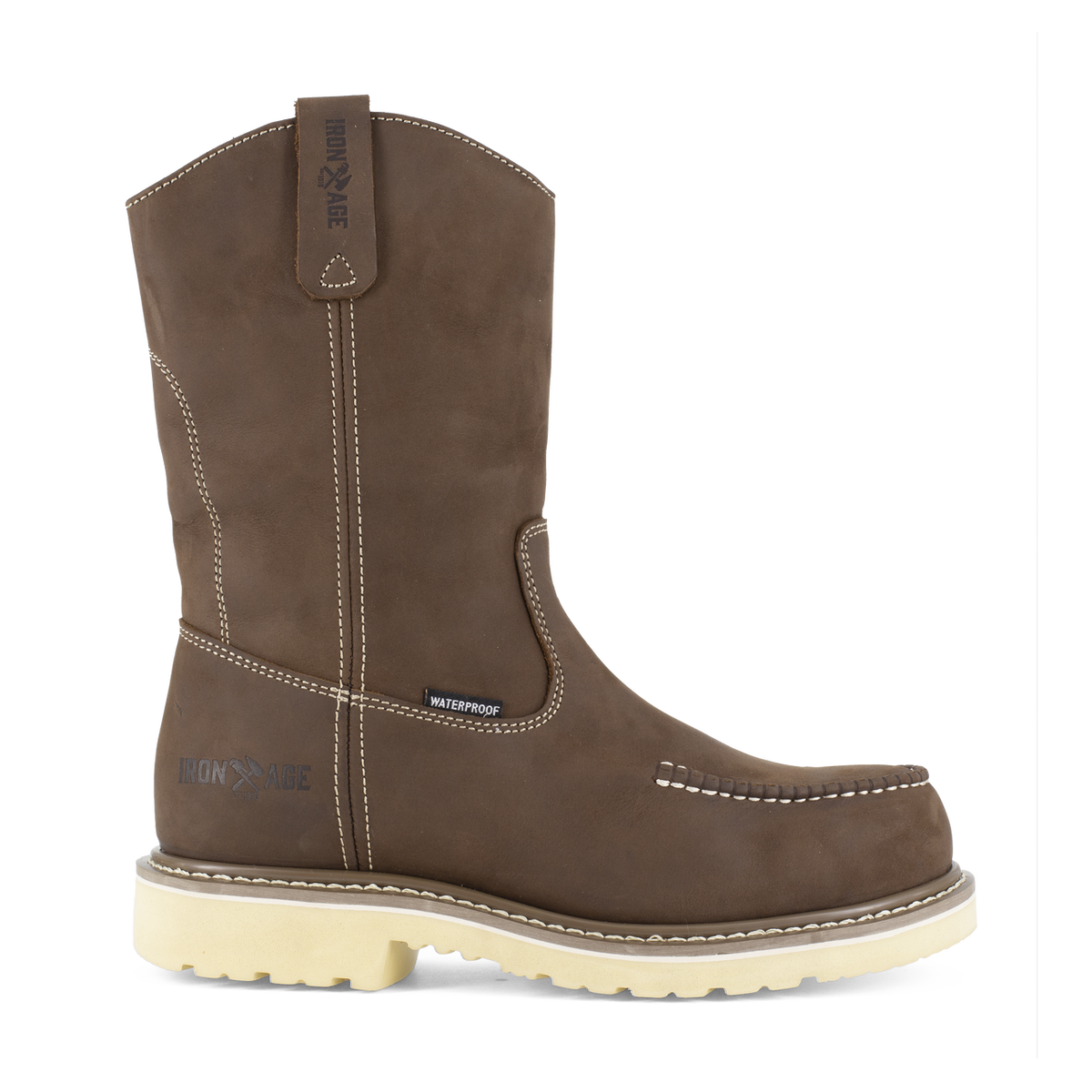 IRON AGE BROWN 11" PULL-ON WORK BOOT COMP TOE BOOTS IA5093