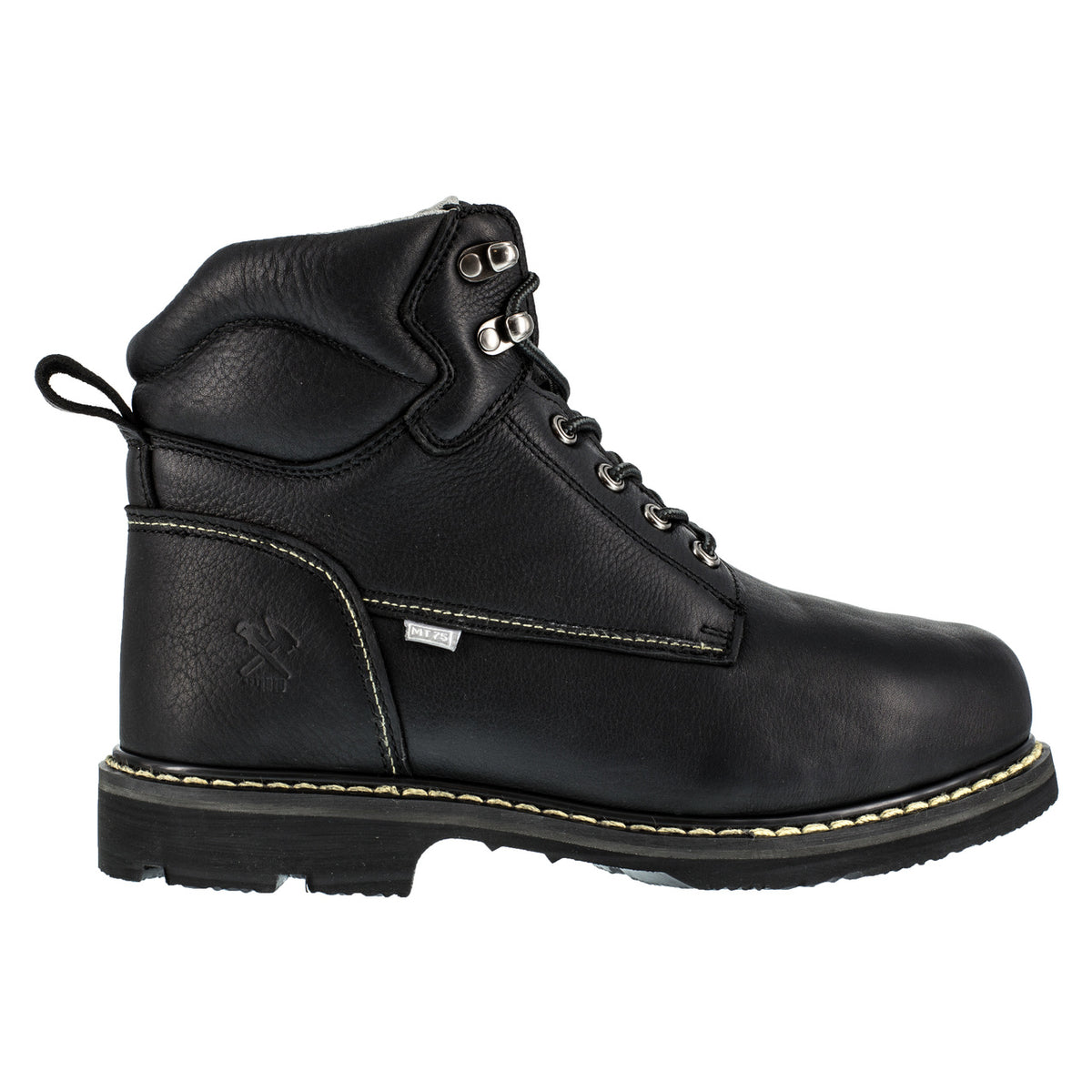 IRON AGE GROUNDBREAKER BLACK 6" MET GUARD WORK STEEL TOE BOOTS IA5019